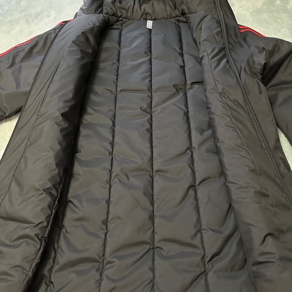 Adidas Long Stadium Sports Soccer Winter Coat Jacket Black Unisex X-Small - Picture 10 of 16